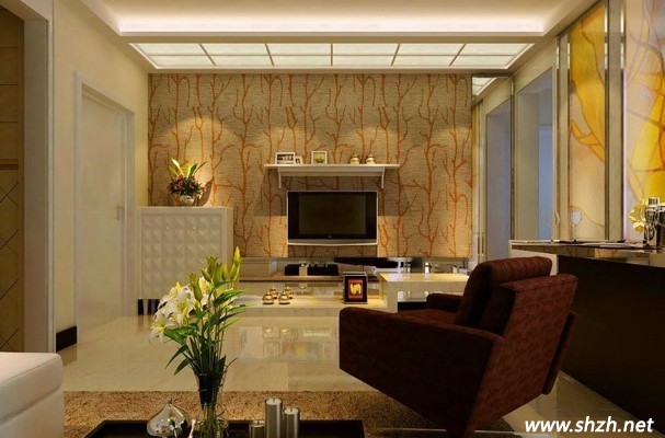 時(shí)尚現(xiàn)代客廳電視背景墻裝修效果圖