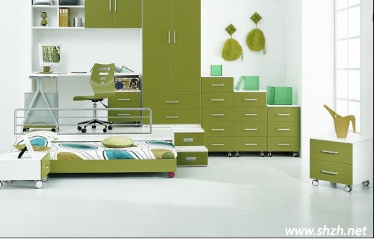 兒童房設(shè)計(jì) 墨綠色搭配