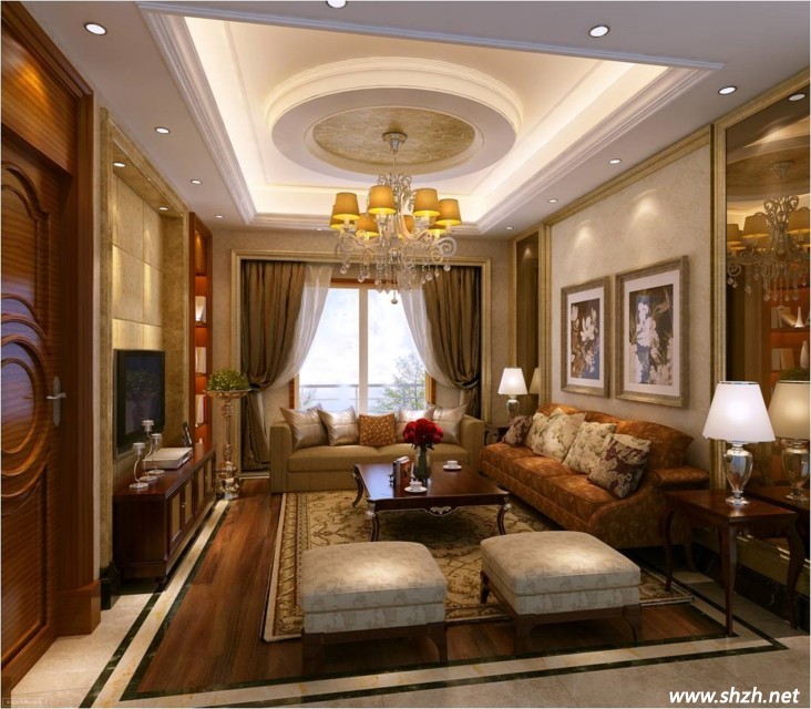 美式古典設(shè)計(jì)  客廳效果