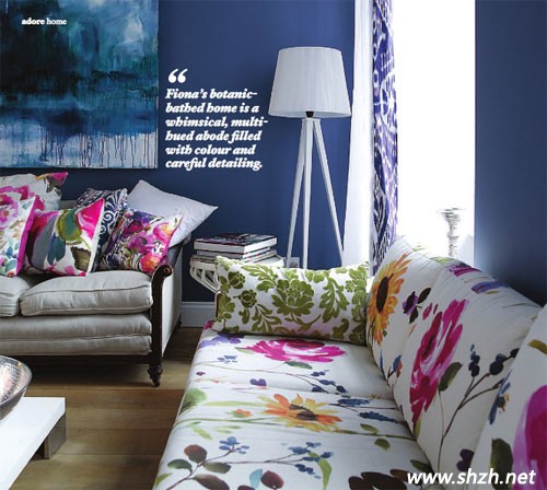 地中?？蛷d沙發(fā)碎花布藝軟裝