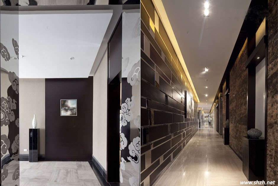 中式風格走廊背景墻設計